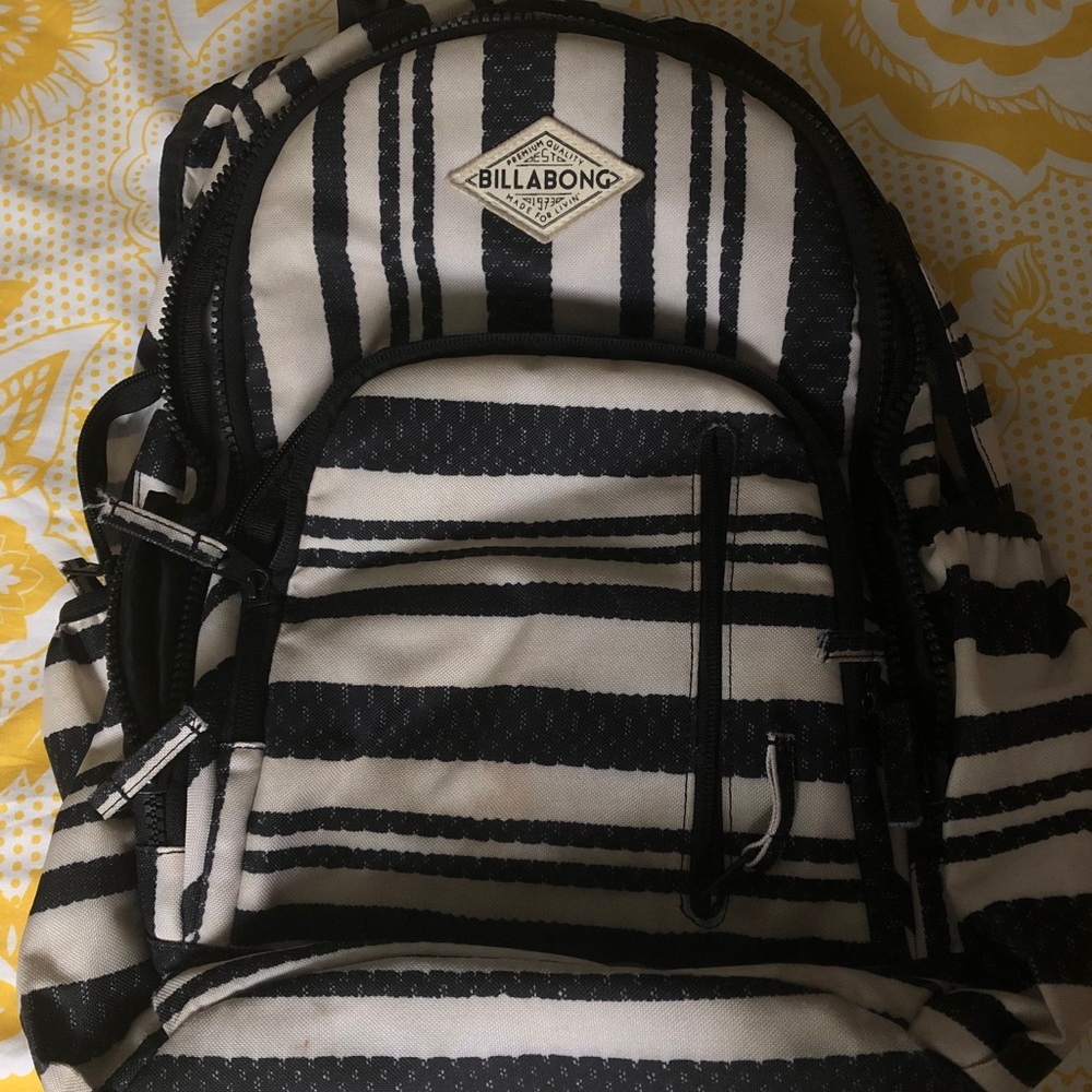 Black and White used Billabong Backpack